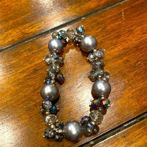 Grey and sparkle stretchy bracelet
